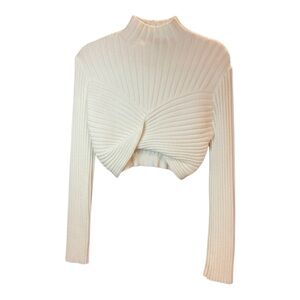 Vestibule Crossover Turtleneck Cropped Sweater